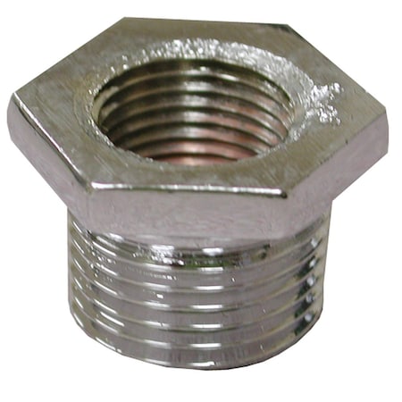 Jones Stephens 3/4in. x 1/2in. Chrome Plated Bronze Hex Bushing B50073LF